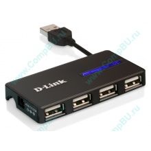 Карманный USB 2.0 концентратор D-Link DUB-104 в Братске, USB хаб DLink DUB104 (Братск)